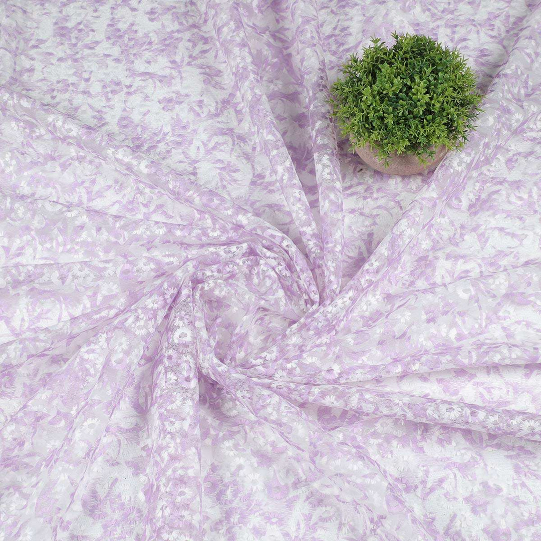 Embroidery Fabrics with Digital print with polyester bubble net MS270BP