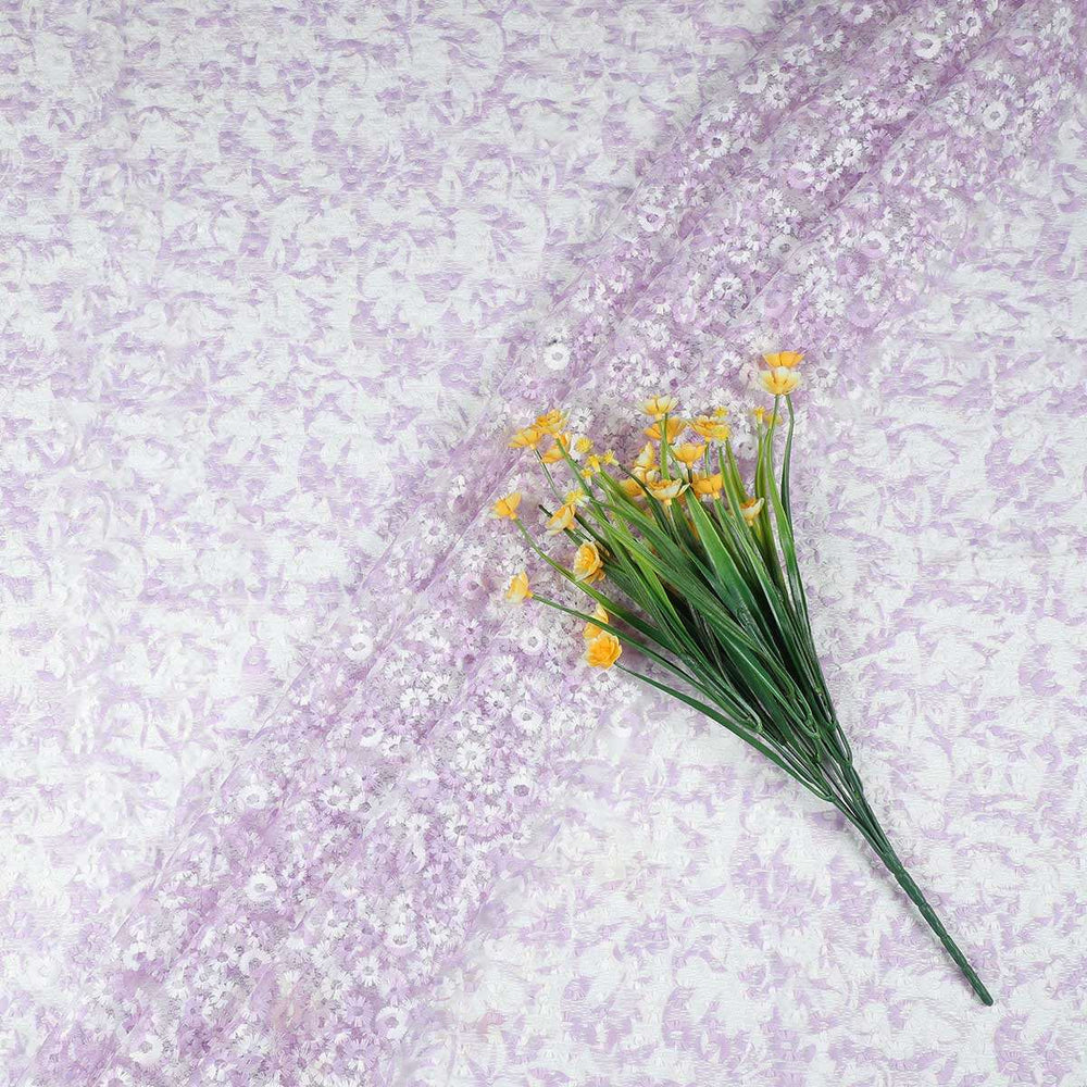 Embroidery Fabrics with Digital print with polyester bubble net MS270BP