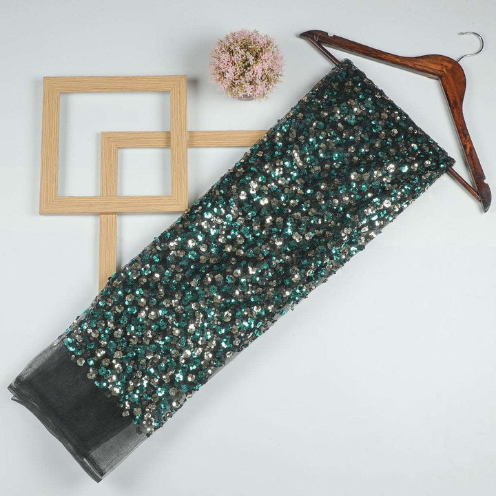 Hanging Sequine Embroidery on Polyester net TW127BP