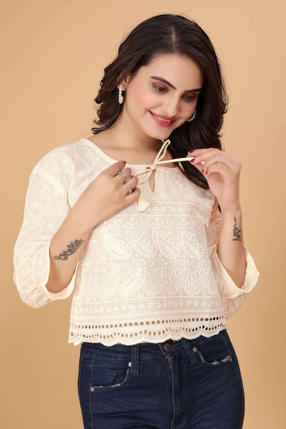 Chikankari  Empire Top for Women