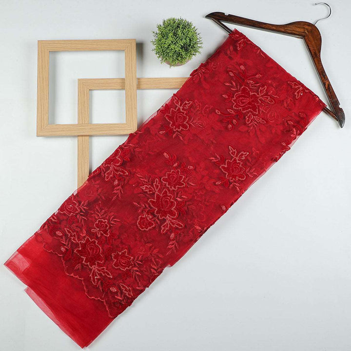 Applique embroidery with Sequine on Nylon net-SL183BP