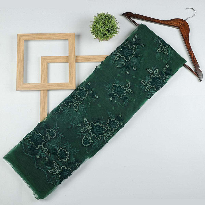 Applique embroidery with Sequine on Nylon net-SL183BP