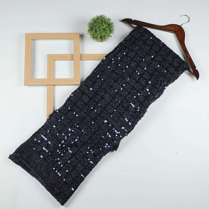 Sequine Embroidery on polyester Fur Fabrics SAP490BP