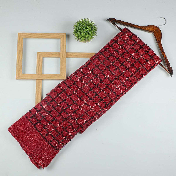 Sequine Embroidery on polyester Fur Fabrics SAP490BP