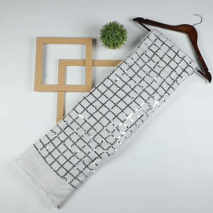 Sequine Embroidery on polyester Fur Fabrics SAP490BP