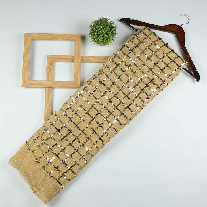 Sequine Embroidery on polyester Fur Fabrics SAP490BP