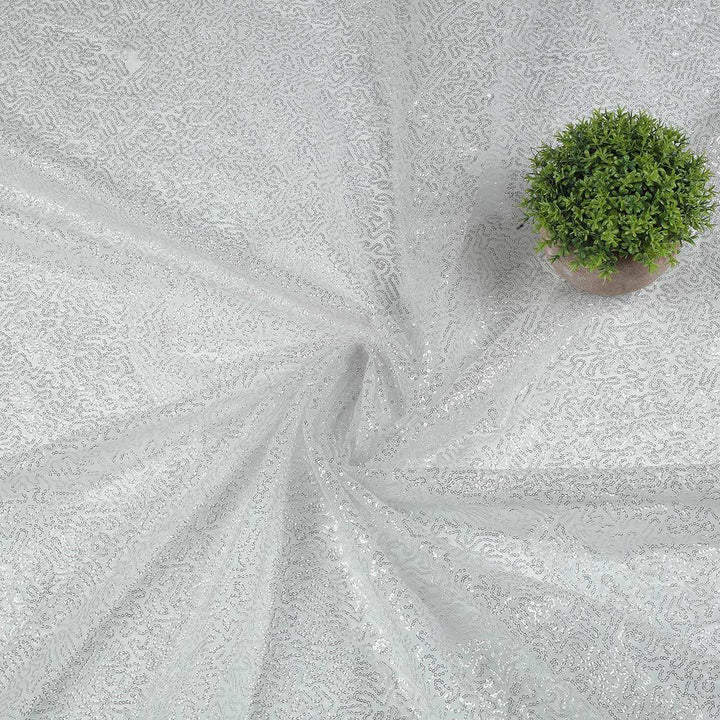 Sequine Embroidery on Polyester net Fabric SAP553BP