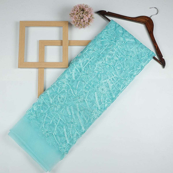 Sequine Embroidery on Nylon net Fabrics SAP491BP