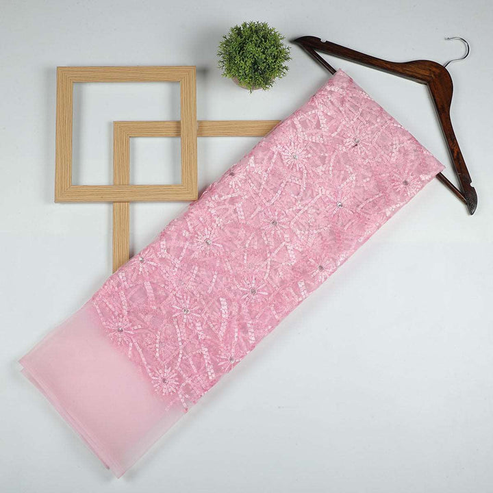 Sequine Embroidery on Nylon net Fabrics SAP491BP