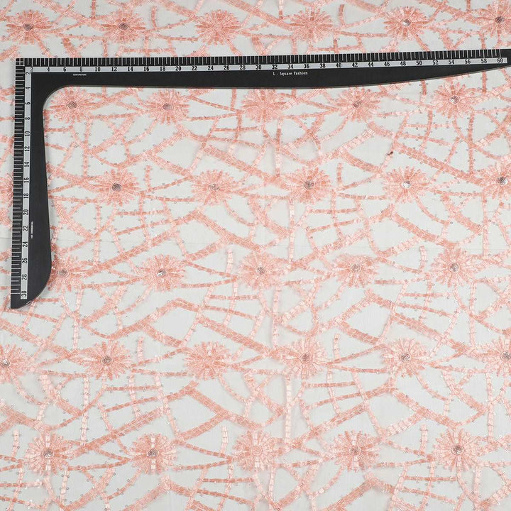 Sequine Embroidery on Nylon net Fabrics SAP491BP