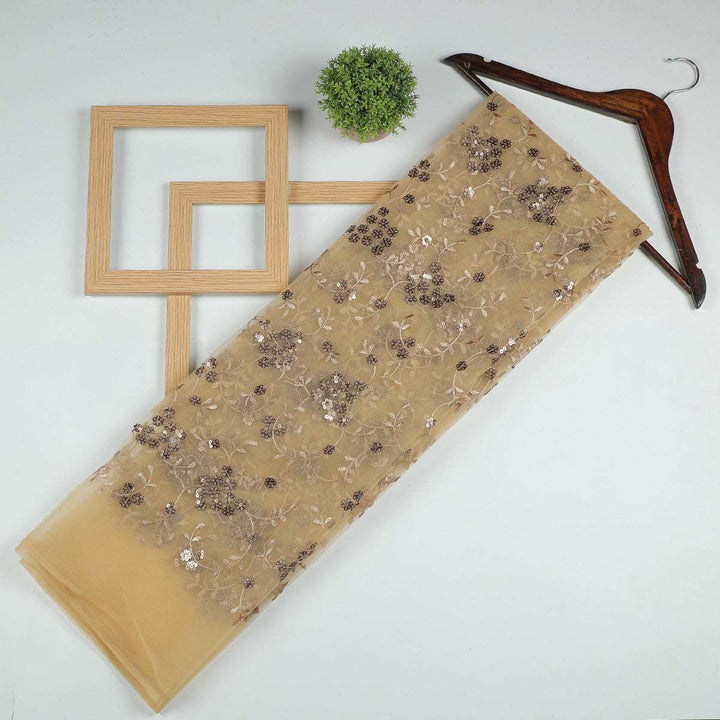 Dual Sequine Embroidery on Polyester Net TW51BP