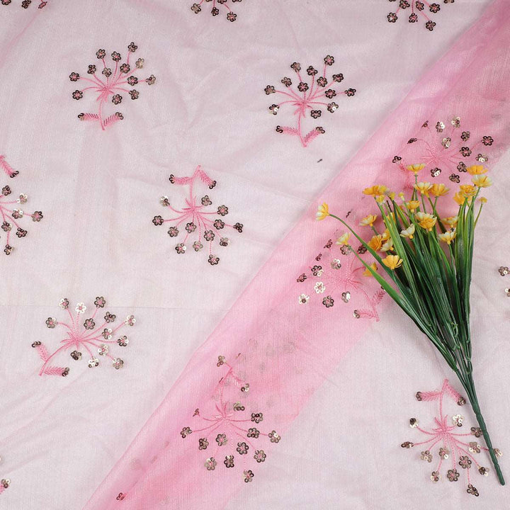 Dual Sequine Embroidery on Polyester silicon Net TW06BP