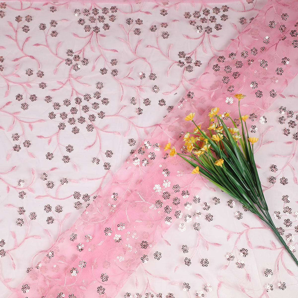 Dual Sequine Embroidery on Polyester net TW131BP