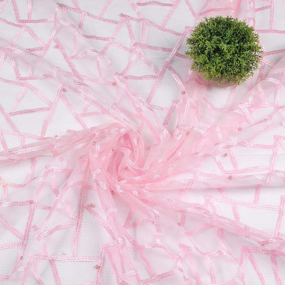Multi Emboridery on Bubble Net Fabric OMG1111BP