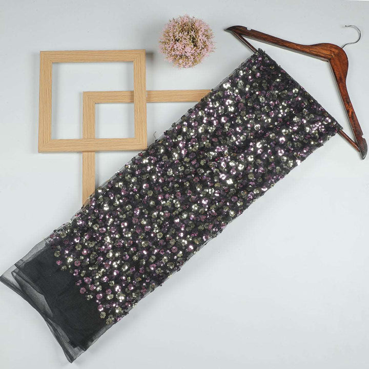 Hanging Sequine Embroidery on Polyester net TW127BP