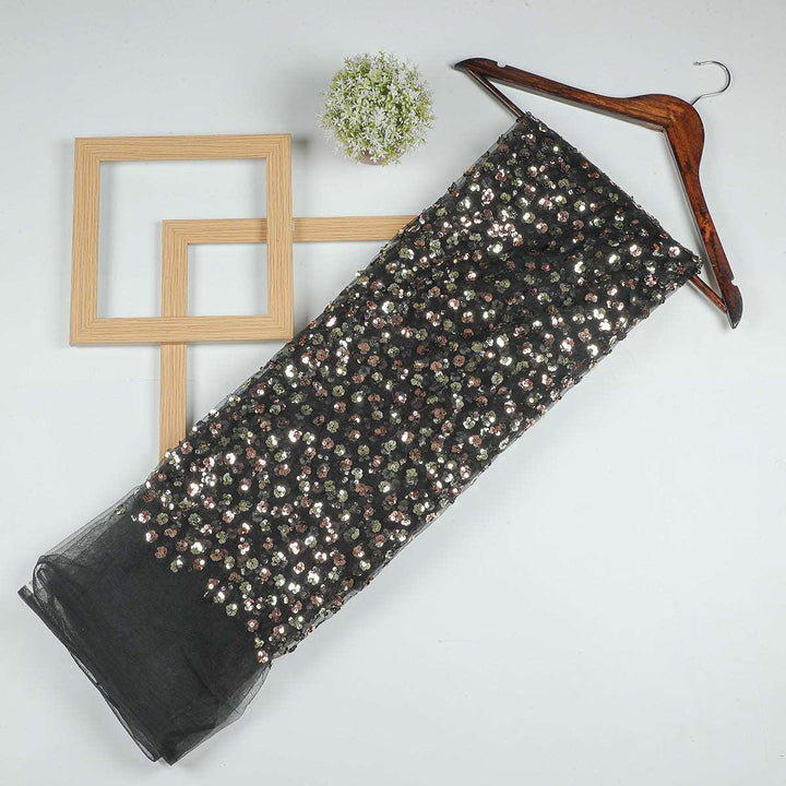 Hanging Sequine Embroidery on Polyester net TW127BP