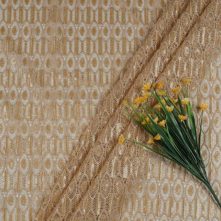 Chiku Geometric Design Schiffli Embroidery Fabric