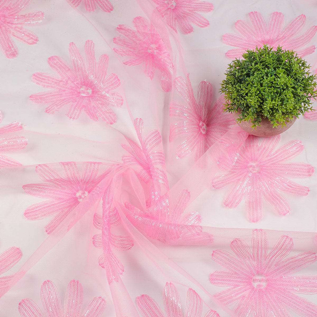 Sequine Embroidery Fabrics with polyester net SAP419BP