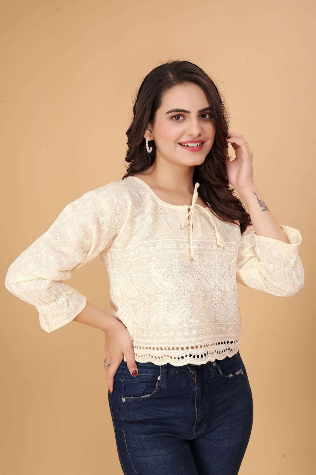 Chikankari  Empire Top for Women