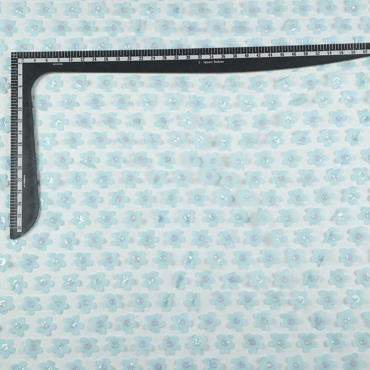 Applique embroidery with Sequine on Nylon net-SL1005BP